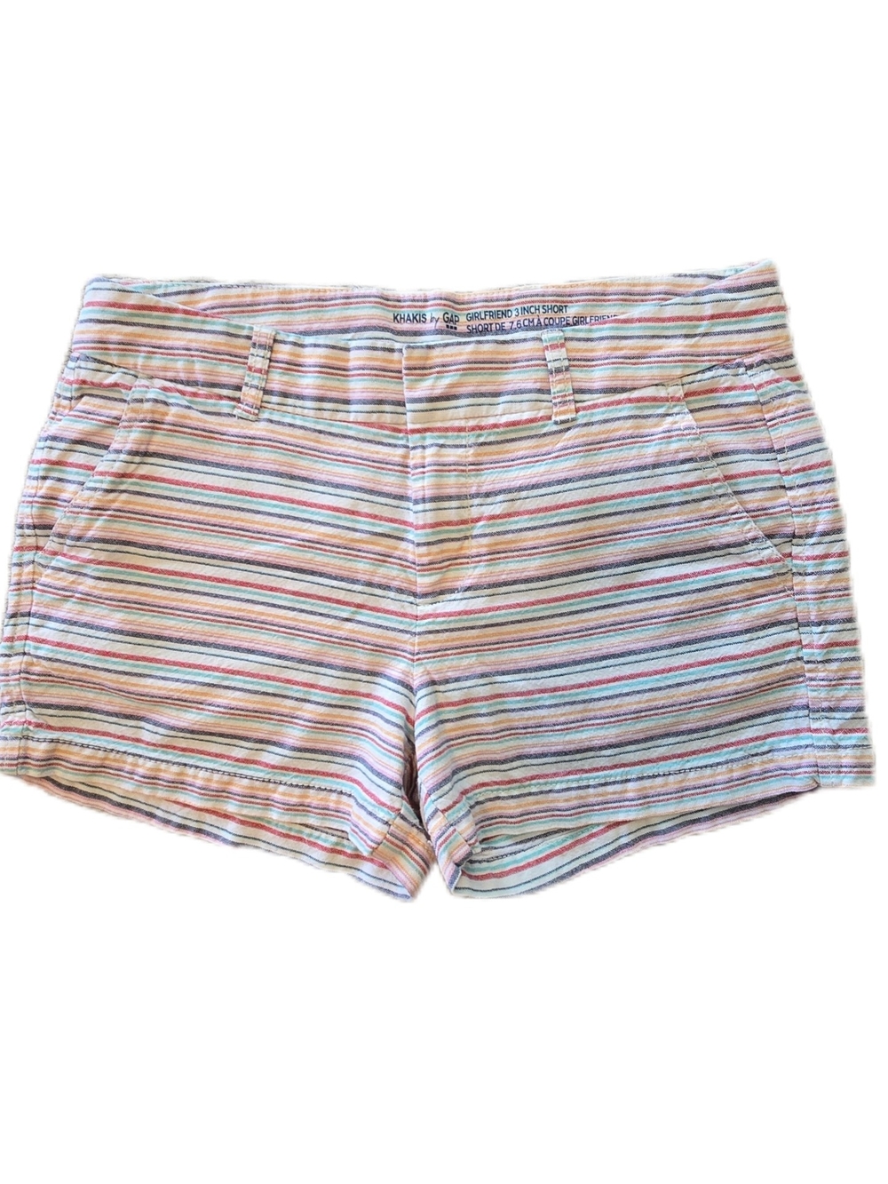 GAP Girlfriend 3" Multicolor Pastel Striped Women’s Shorts
